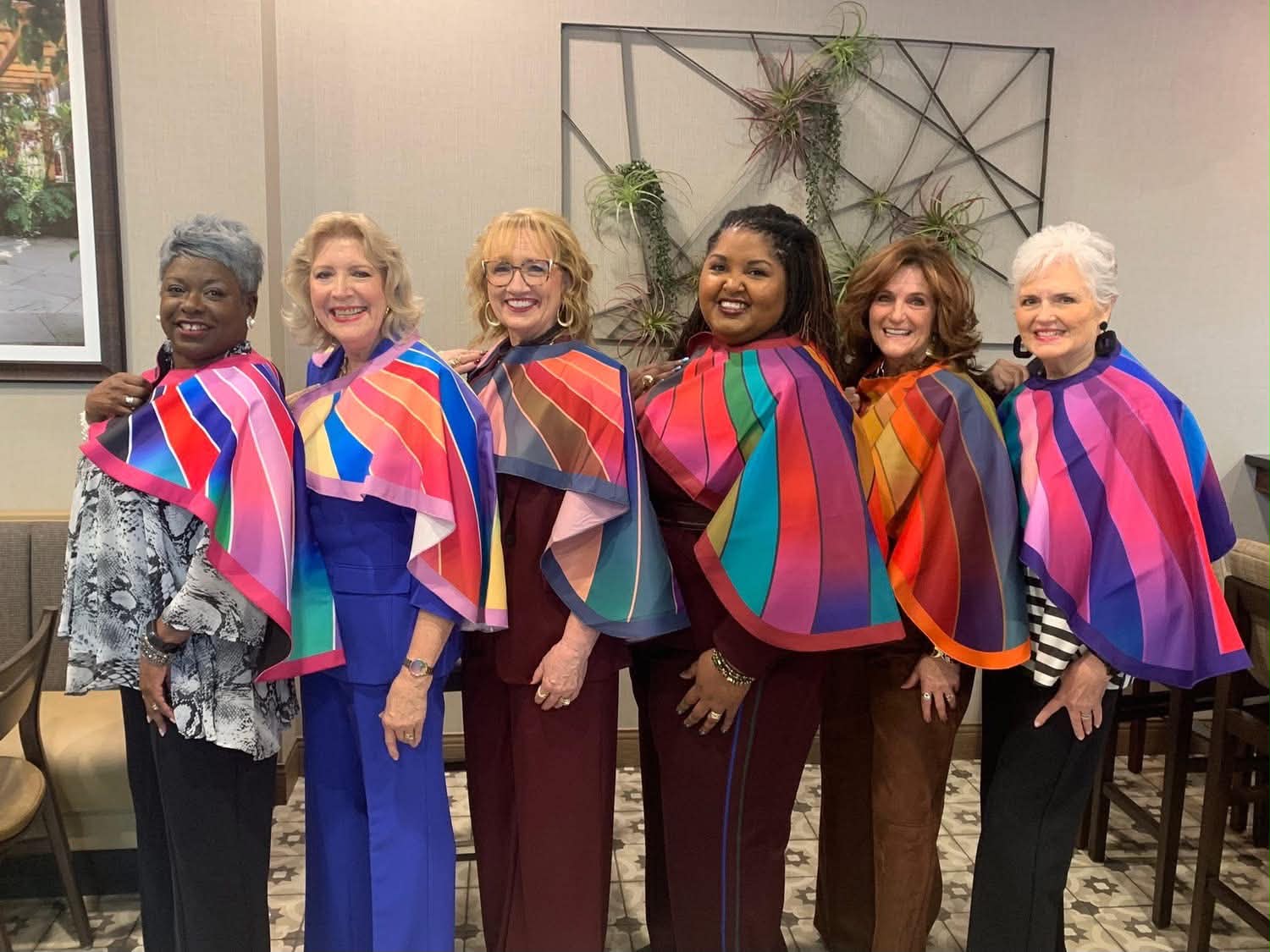 Women wearing color analysis drapes during a Style by Color certified color analysis session — Radiate with Royanna serving the Midwest and virtually